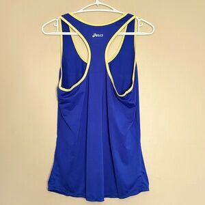 ASICS Blue & Yellow Trim Athletic Racerback Tank Top